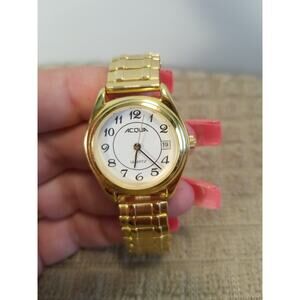 Vintage Women's Acqua By Timex‎ Gold Tone Quarts Watch